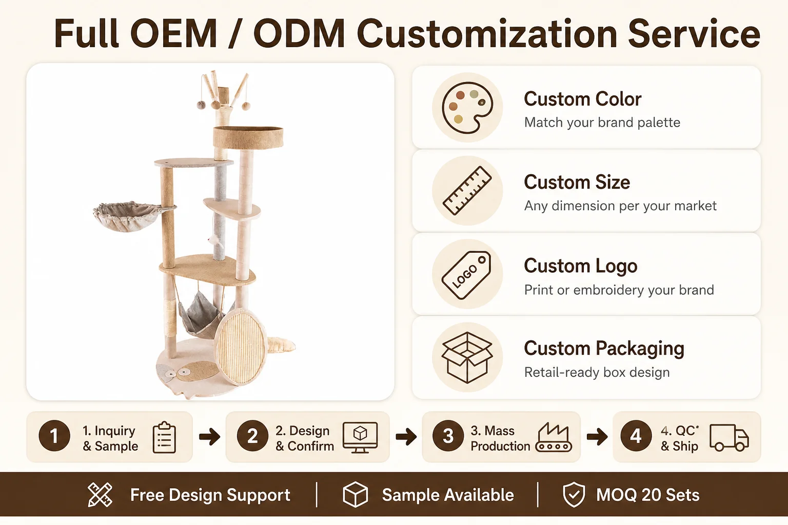 Large Wooden Cat Tree Sisal Scratching — Product details 9