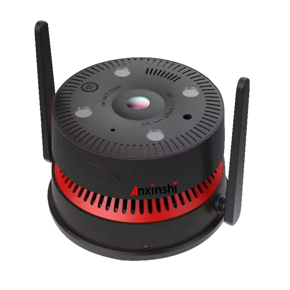 4G/WIFI/POE Smoke Detector Camera Panoramic 180 Degree  with Night Vision for Warehouse  Kitchen Restaurant  Spy Smoking