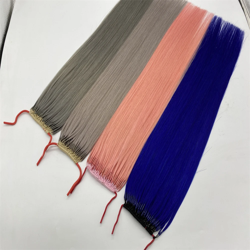Cotton Thread Hair Extensions with Two Strands Super Quality Korea Knotted Remy Hair