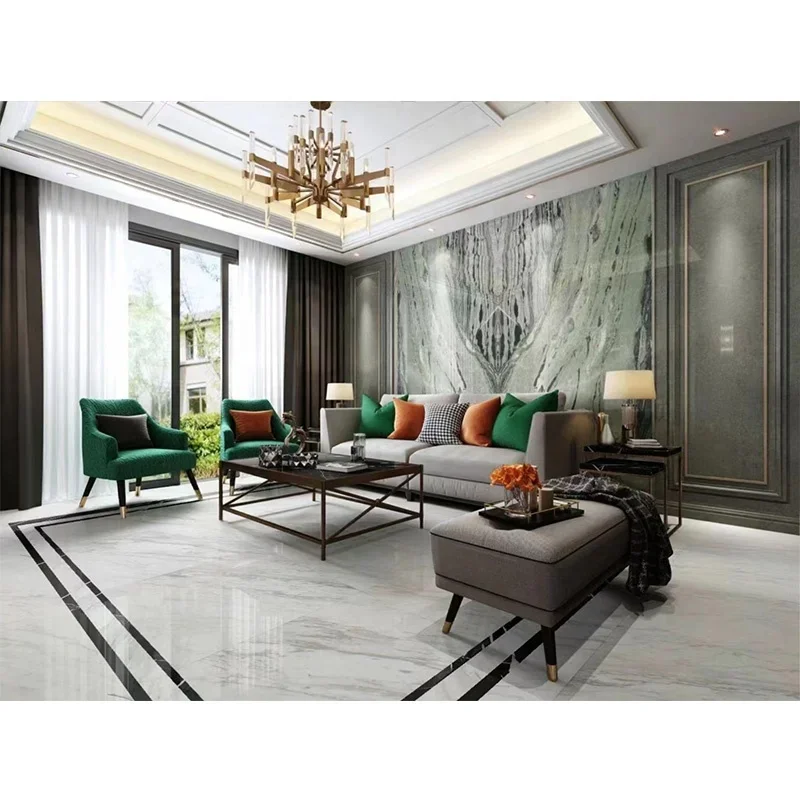 product newest hot polished green marble slab price for interior home wall floor design-5