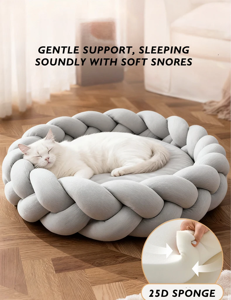 New Hand-knitted cat House Dog House Creative Machine Wash Thick Suff High-end Dog Bed Pet House7