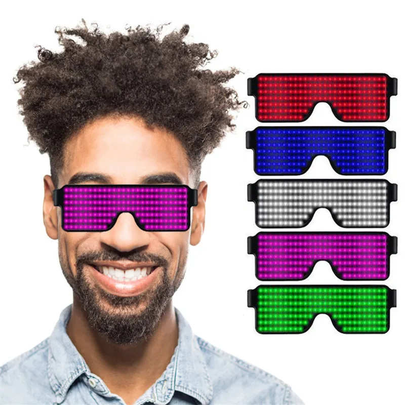 8 Modes Quick Flash USB Led Party USB charge Luminous Glasses Glow Sunglasses Christmas Concert light Toys Christmas decorations