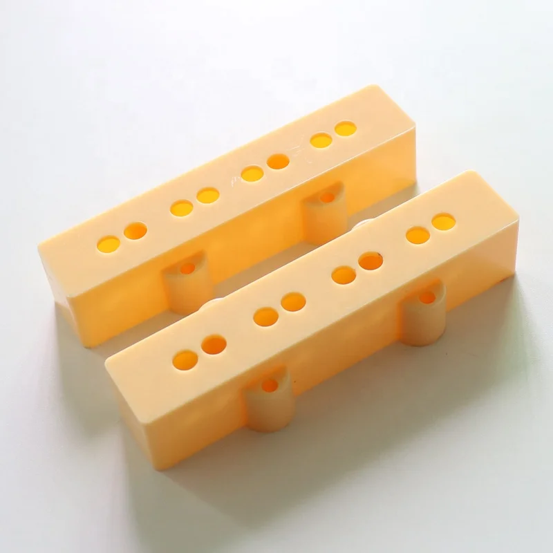 4 String Jazz Bass Guitar Pickup Cover Set in Black - ABS Plastic