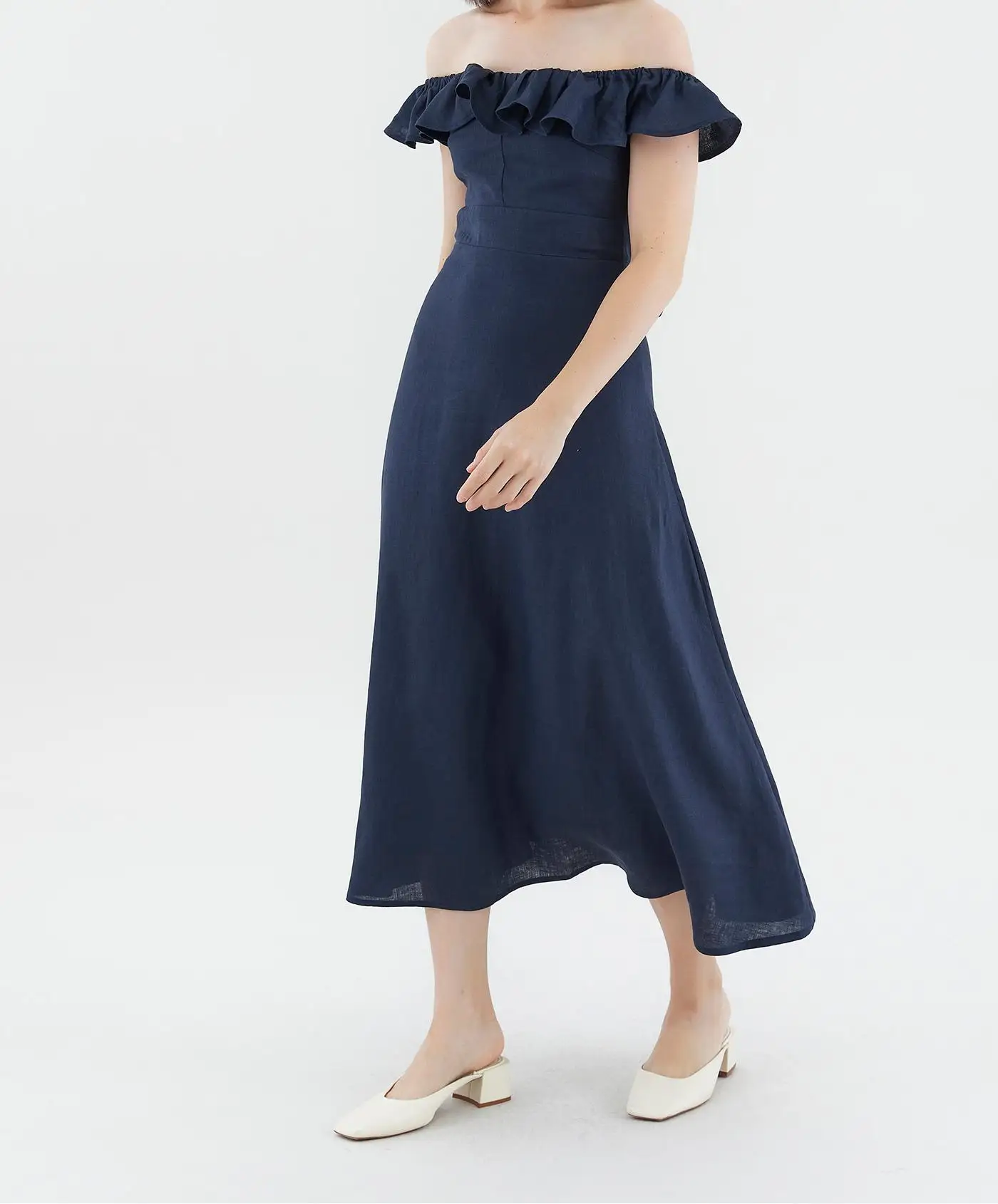 custom linen dress Custom Made To Order Cinched waist Linen party Daily Maxi Dress plus 1x-10x Y636