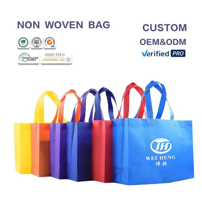 Stock Promotional Colored Wholesale Eco Friendly Shopping pp Non Woven Bag supplier