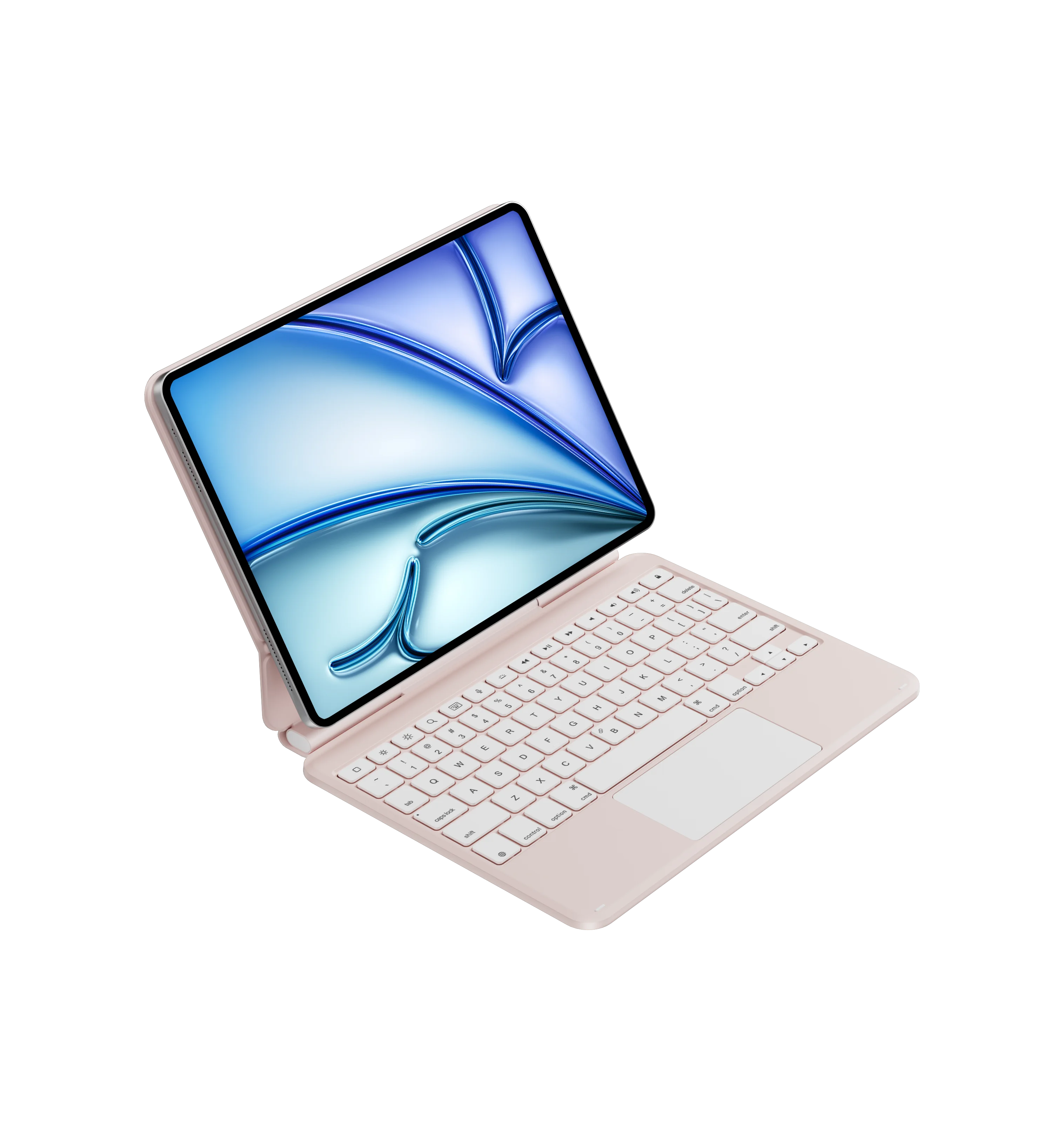 Portable Ultra-thin Premium Scissor Switch Wireless Keyboard Case With 7-Color RGB Backlit and Trackpad for Apple iPad Pro 11