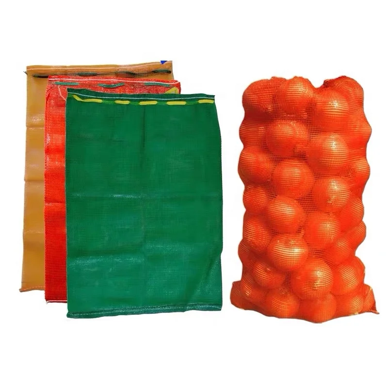 Leno Mesh Storage Produce Bags Reusable Vegetable Onion Bags 60kg Size 90/60