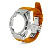 Silver Case + Orange FKM Strap + Silver Butterfly Clasp
