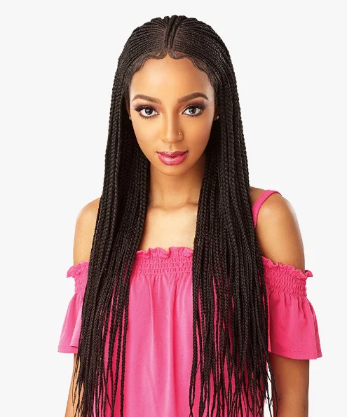 Ket Braid swiss Lace Front Synthetic Wigs High Temperature Resistant Japanese Fiber with 4 Colors Available