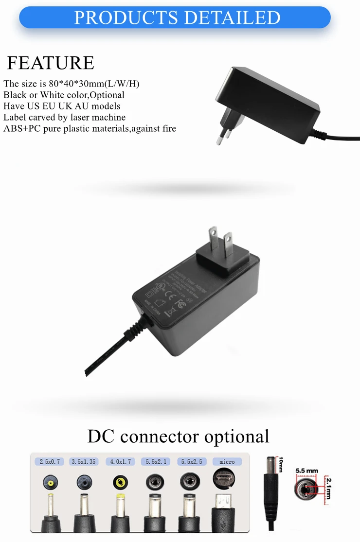 24v 2a Power Supply 24 Volt 2amp Power Adapter Wall Amount Ac To Dc For ...