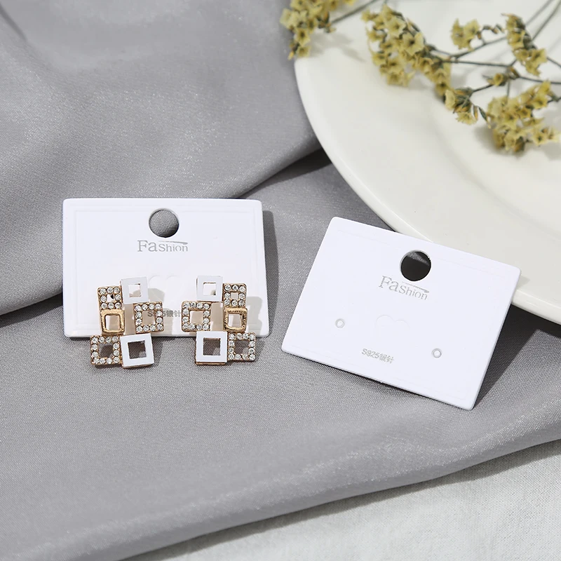 Jewelry packaging display velvet custom earring cards with logo