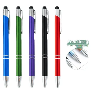 Factory Direct Customizable Logo Retractable Signature Pen Aluminum Rod Touch Screen Touch Control Ballpoint Pens for Gift