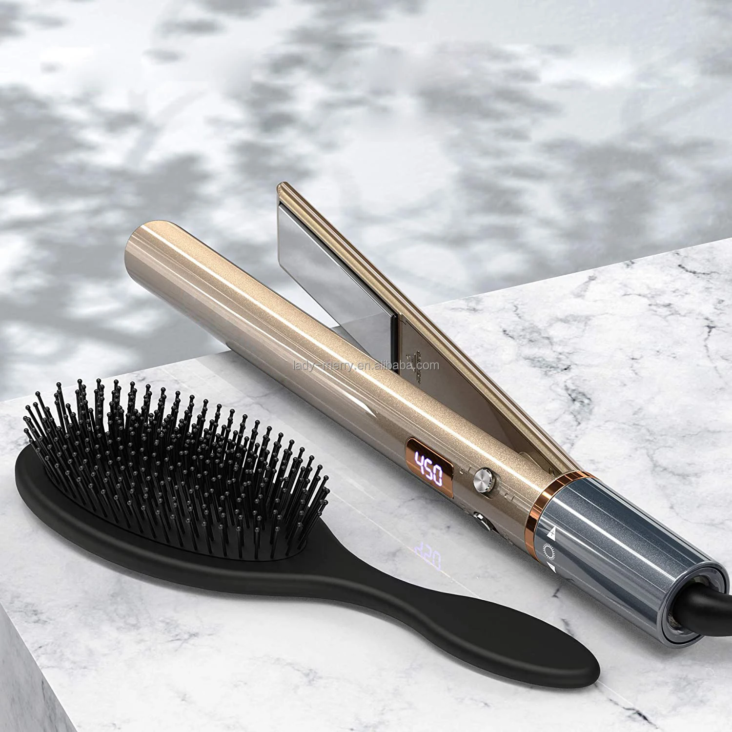 Professional Flat Iron Negative Ion Vibration Titanium Hair - Main Image