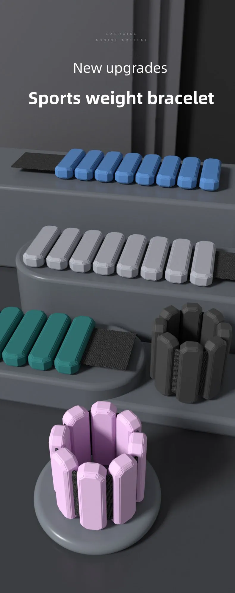 Multicolor Adjustable 2lb Silicone Exercise Training Yoga Wrist Weight