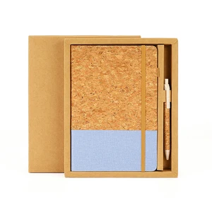2026 Custom Eco-friendly Cork Business Notebook Journal Set Corporate Promotional Stationery Gift Set with Pen