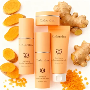 Private Brand Ganoderma Herbal Skin Care Set Kojic Acid Tranexamic Acid Anti-Wrinkle Whitening Face Cream Essence 100% Natural