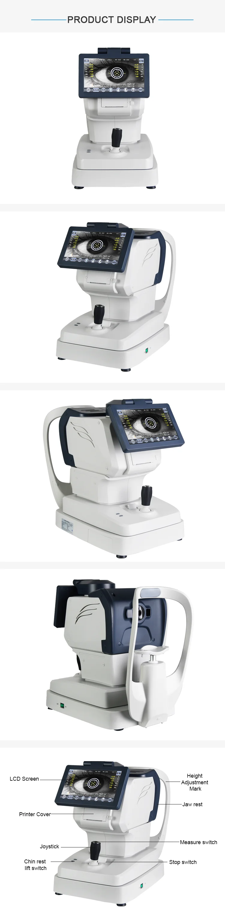RK-600 Eye Exam Auto Refractor Digital Autorefractometer Optical Auto Refractometer with Keratometer