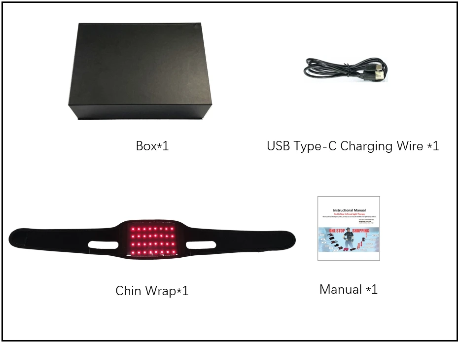 Shanglaite 2023 new design built-in battery 2.5w 30min timer 660nm 850nm red light therapy chin belt wrap factory