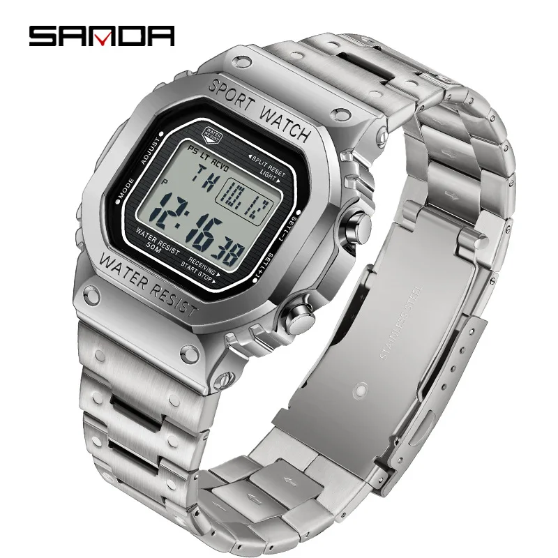 SANDA 2162 Men's Alarm Clock Multifunctional Sports Watch