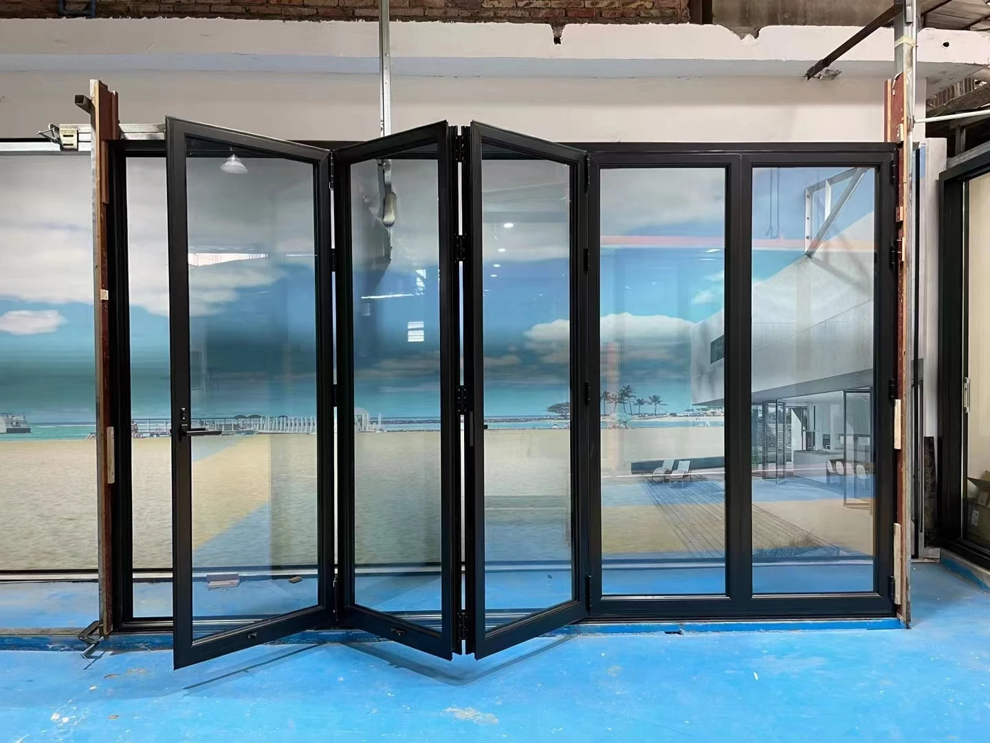 High quality balcony aluminum sliding doors double glass and aluminum Bi-folding exterior doors manufacture