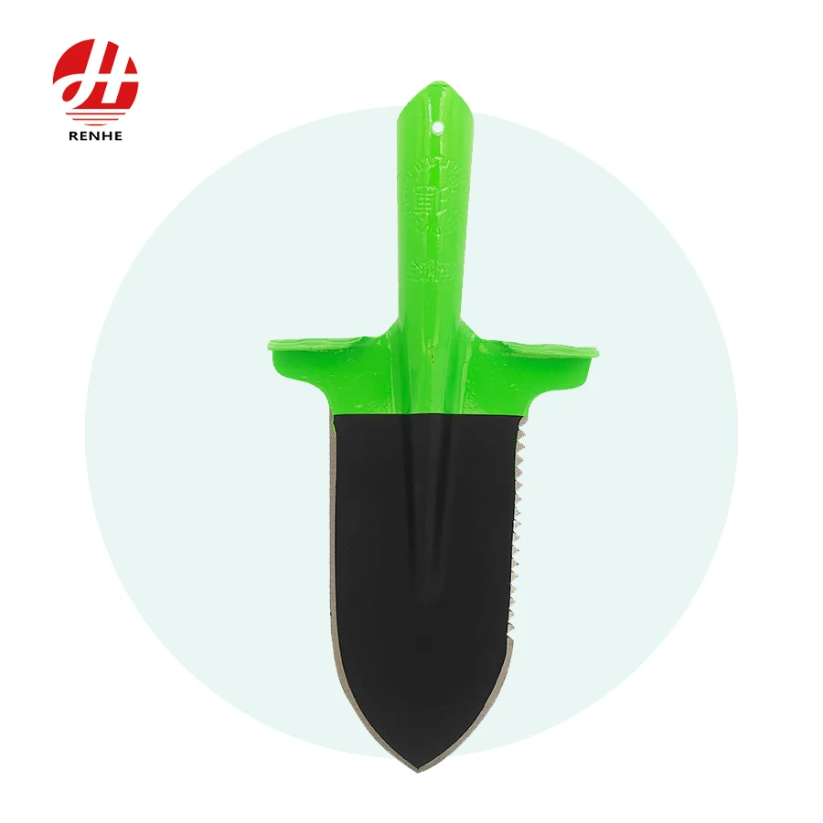 Ulkoiluvälineet, monitoimiset työkalut: kaivulapio käsienottimella, jonka kahva on irrotettavissa