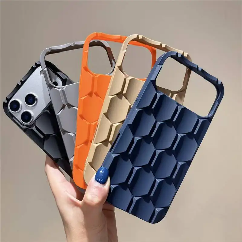 Luxury Silicone Honeycomb Phone Case Shockproof Protective Cover for Latest Smartphone Models Durable Bumper Support Sample