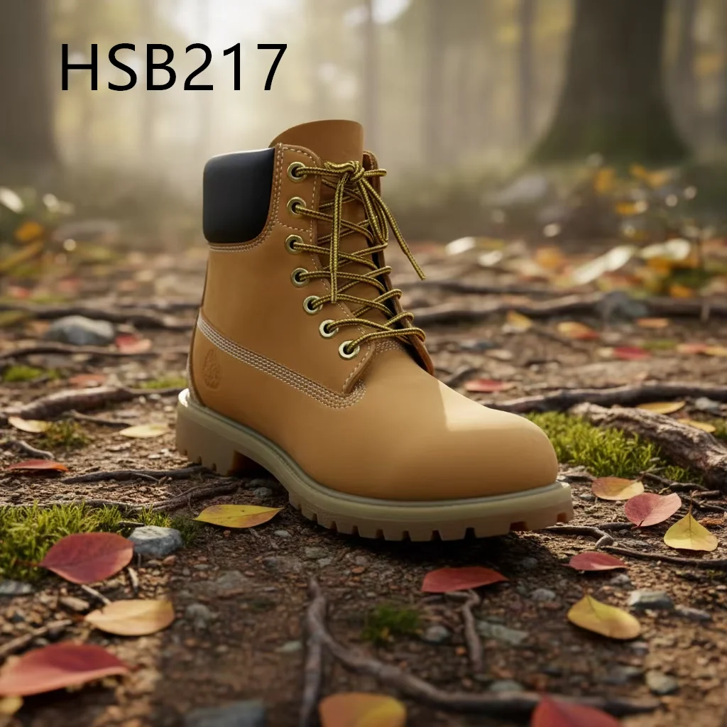 LXG, Stivali di sicurezza di fascia alta, altezza media, colore miele, per locali tecnici, stivali antinfortunistici impermeabili per magazzini, suola Goodyear Welt, scarpe da lavoro S3, modello HSB217