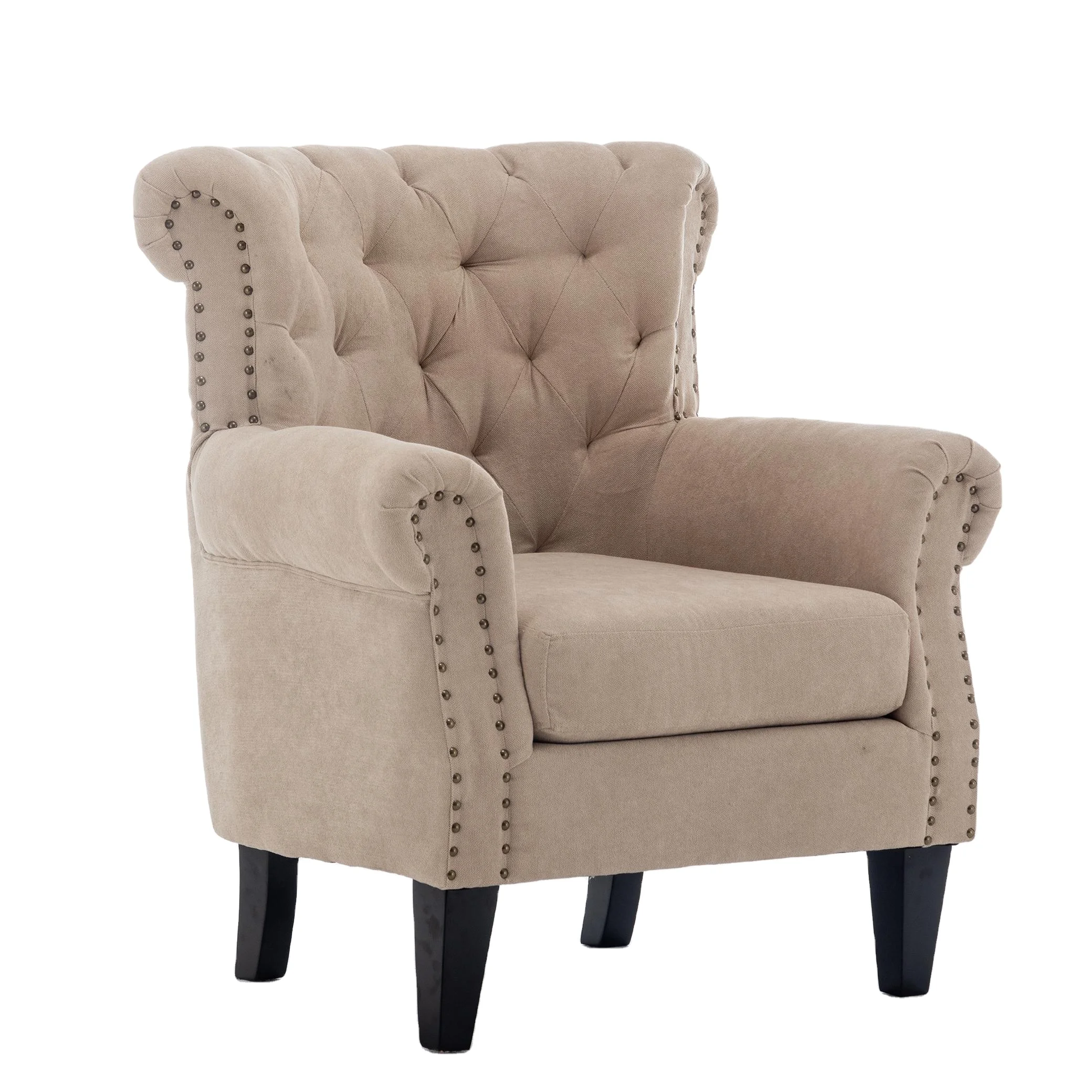 Modern Luxury Wingback Velvet Furniture Luxury Tufted White Single Restaurant Dining Chairs details