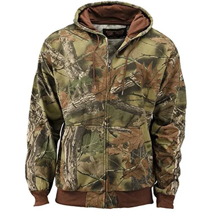 full zip camo moletom com capuz