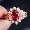 real solid 18k gold lab Ruby Pearl ring