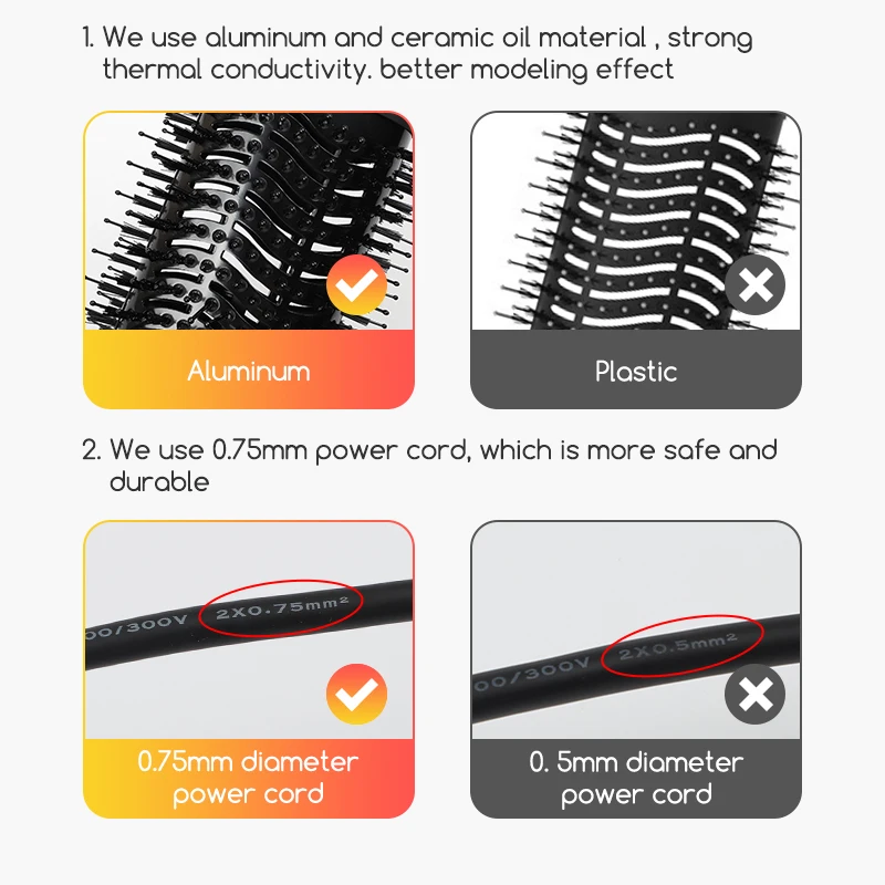 Electric Straightener Volumizing Rotating Brush One Step Hair Dryer Styler Hot Curlers air Styler Comb Hair Dryer Air Brush Kit