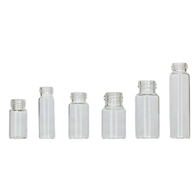 various sizes clear amber pill medicine bottle with screw cover