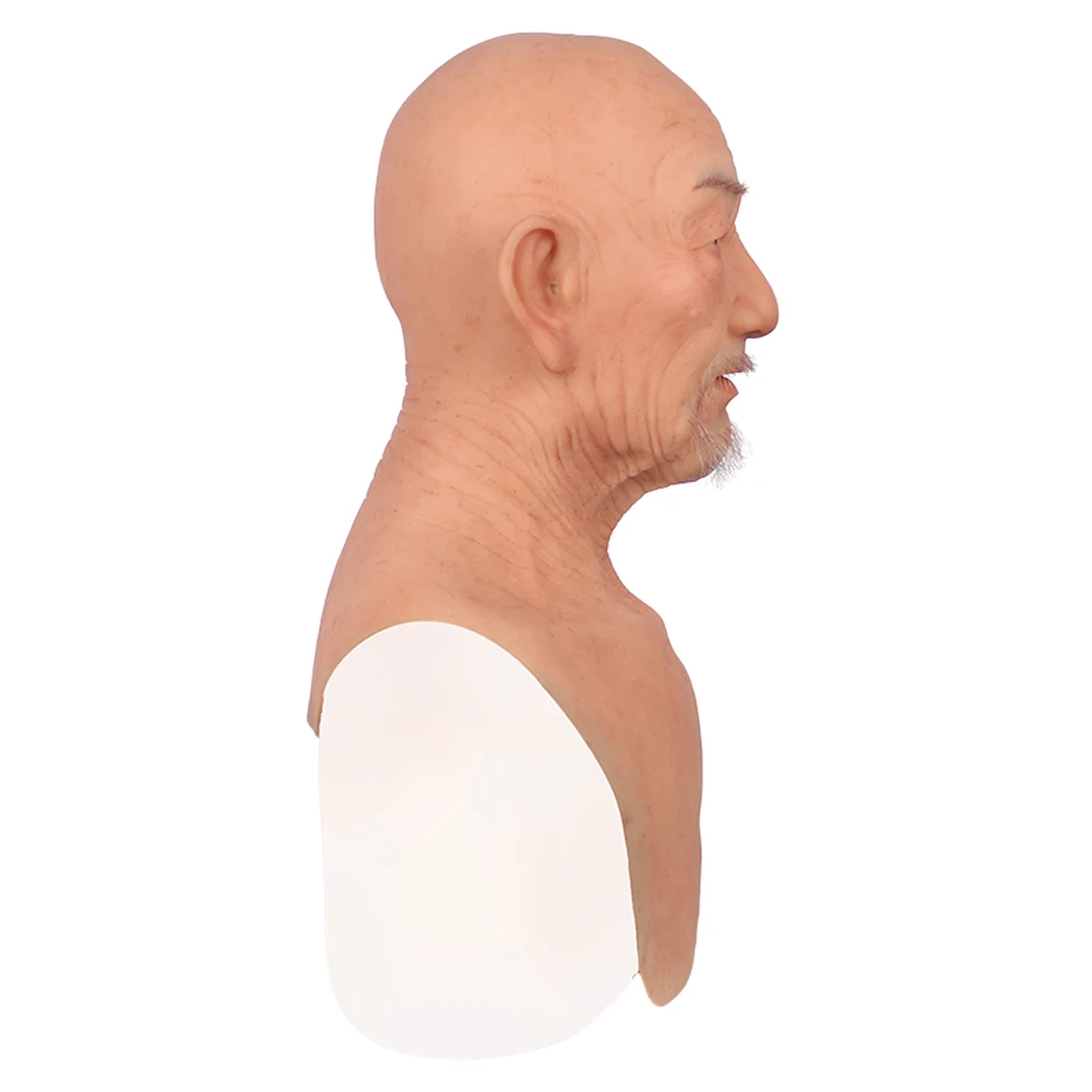 Realistic William Silicone Male Mask With Hair Silicone Head Mask Old Man Face Mask Crossdresser Transgender Halloween Cosplay