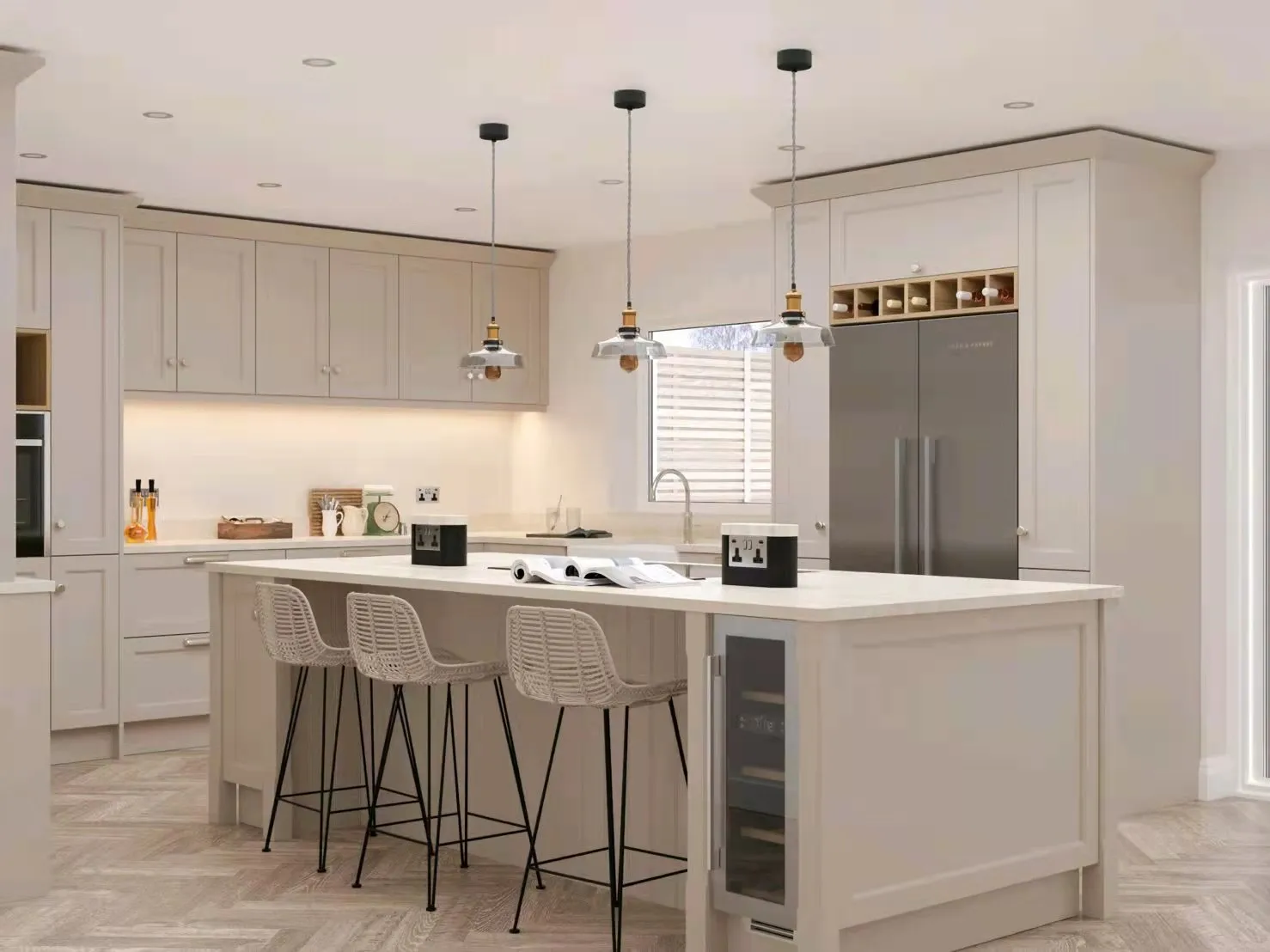 Factory Customized Design Kitchen Cabinets Solid Wood Modern
