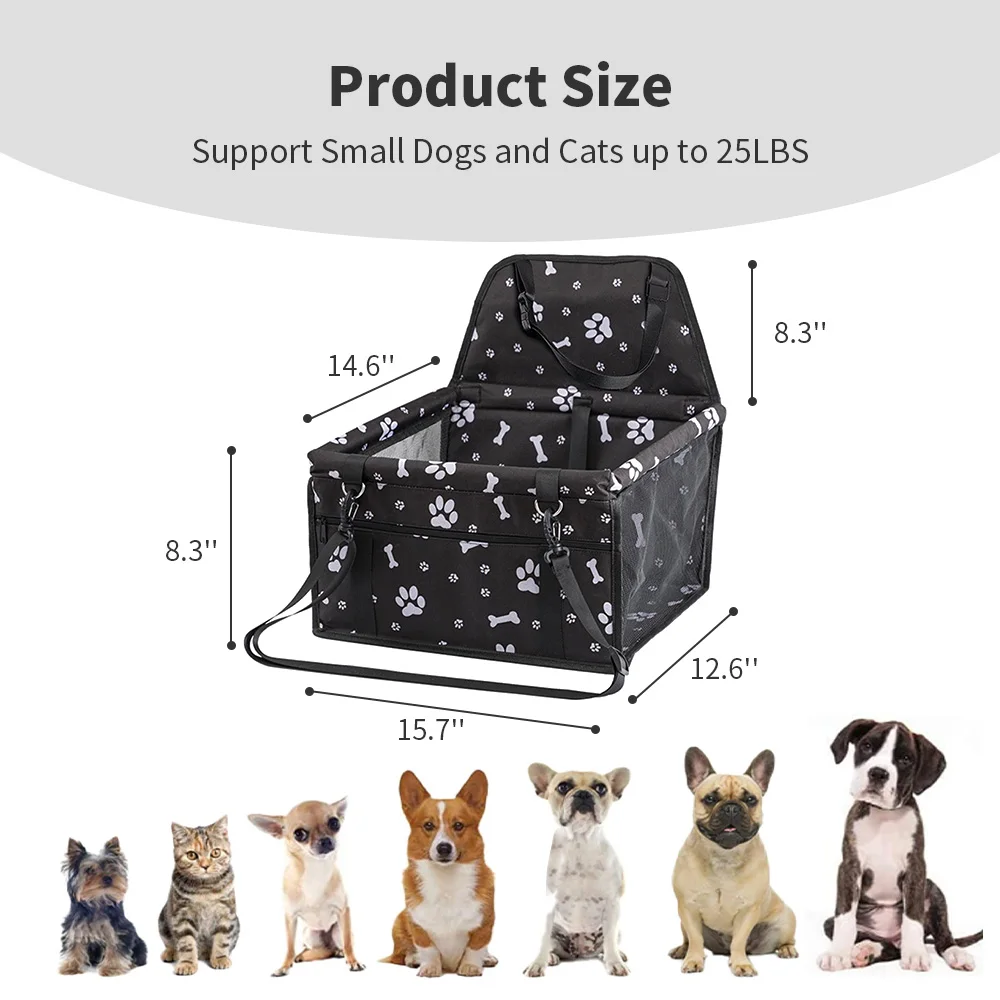 Hot selling customized travel safety luxury portable dog car booster seat bed manufacture