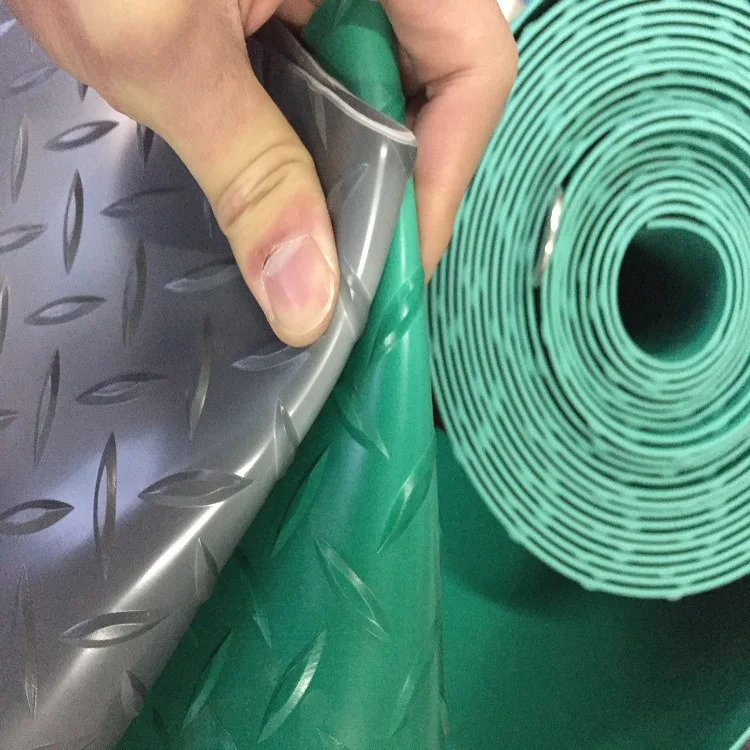 Diamond Plate PVC Flooring 6mm Roll Garage Floor Covering Anti-Slip Indoor/Outdoor Vinyl Laminate Floor Featuring Anti-Slip
