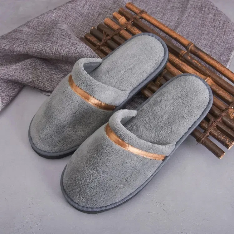Wholesale Luxury Hotel Slippers Customized Logo Comfortable And Soft Cotton Spa Disposable