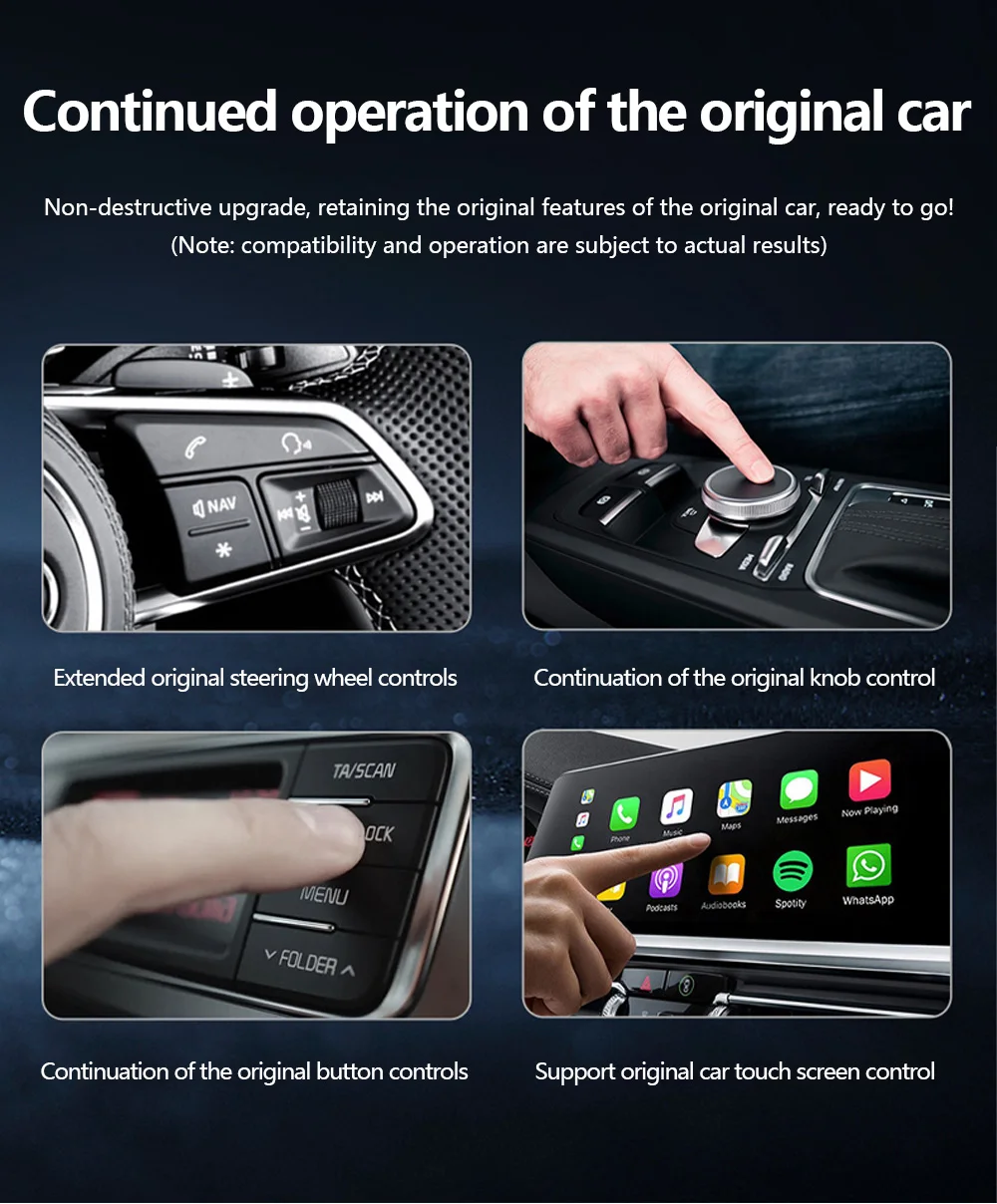 Wooboobox Youtube Netflix Android System Car Box With  Portable Wireless Android Auto Carplay Android Ai Box