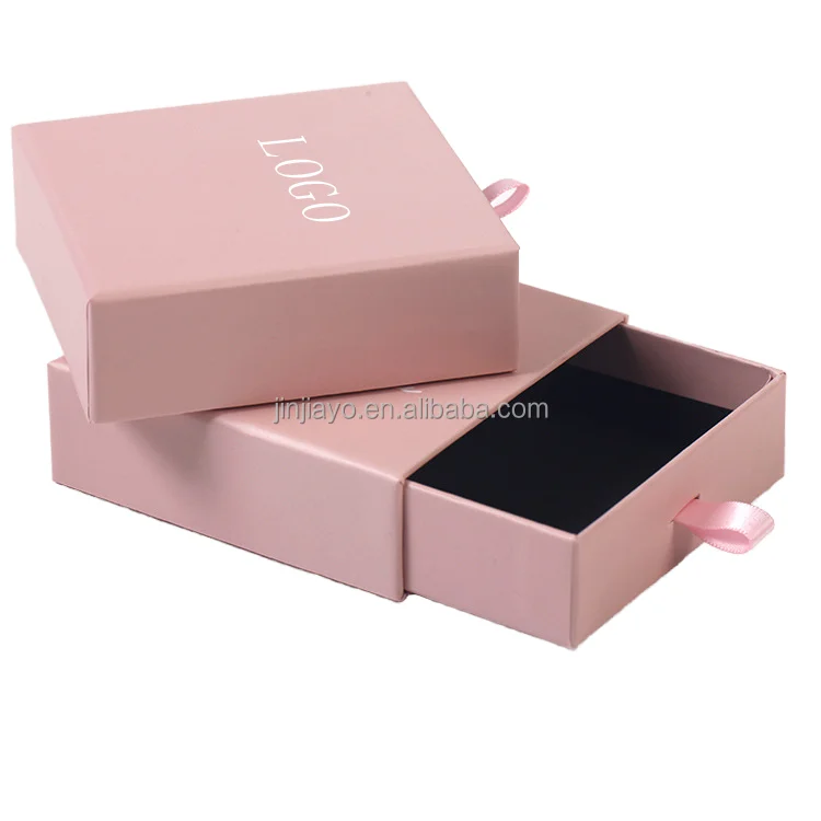 Wholesale Custom Luxury Rigid Paper Box Cardboard Drawer Box with Foam Insert Jewelry Gift Packaging Box for Earring Necklaces