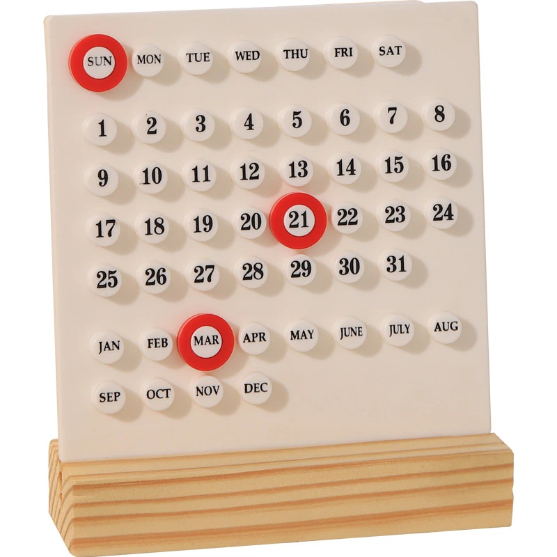 Premium Printing Custom Logo Square Wooden Plastic Desk Calendar Eco-Friendly Advertising Office Decor Corporate New Year Gift