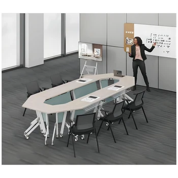 Fordable Folding Flip Top Hotel Meeting Room Tables Multi Functional Metal Foldable Indoor Training Office Desks