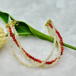 Small Gemstone Fashion Accessory B Handmade Exquisite Three-layer Jade Bead Bracelet Women's Exquisite Bracelet