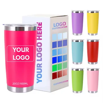 Custom 20oz Gold Stainless Steel Tumbler Powder Coated Double-Wall Vacuum Insulated Travel Thermal Coffee Mug Stainless Steel