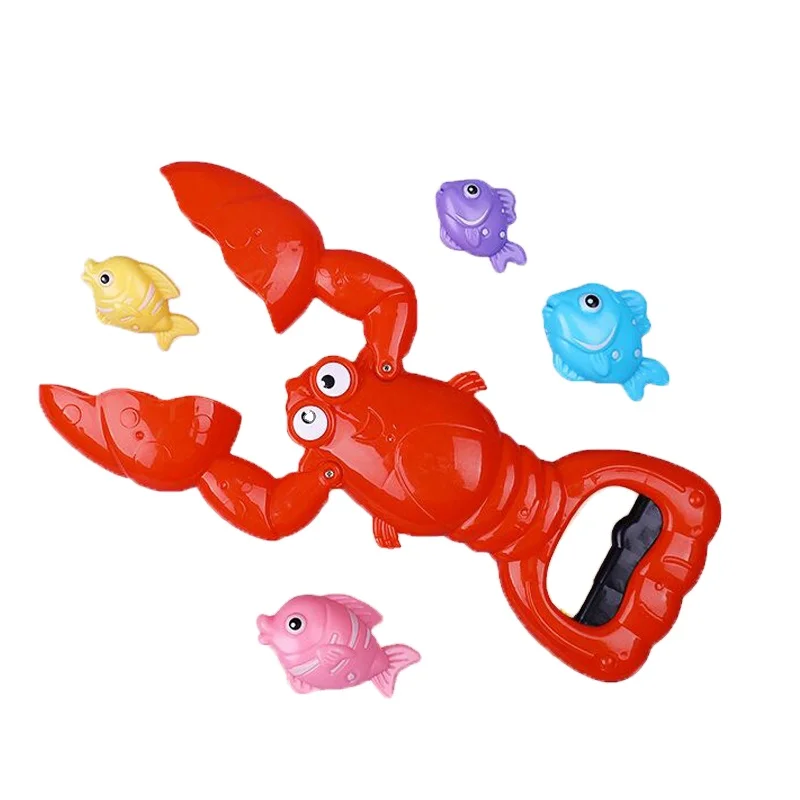 
 Игрушки для ванны, игрушка для ванны с лобстером, захват акулы, Забавная детская игрушка для ванны для малышей, для мальчиков и девочек, захват лобстеров с 4 рыбками  