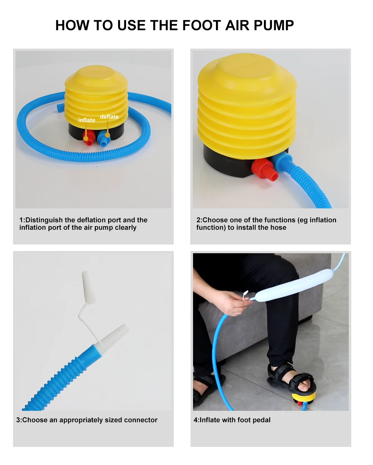 Balloon Accessories Step on the Pump High Quality Balloon Foot air Pump Inflate Balloon air Pump