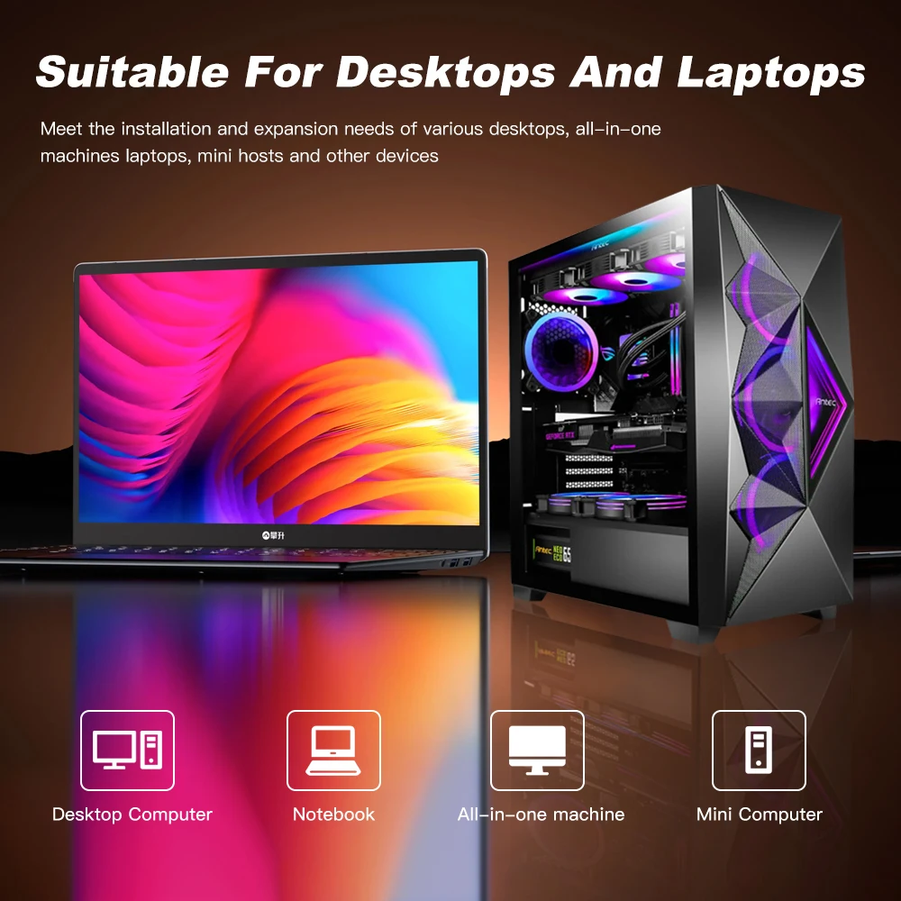 Quanji M.2 NGFF SATA SSD Drive for Laptop & Desktop – 80GB