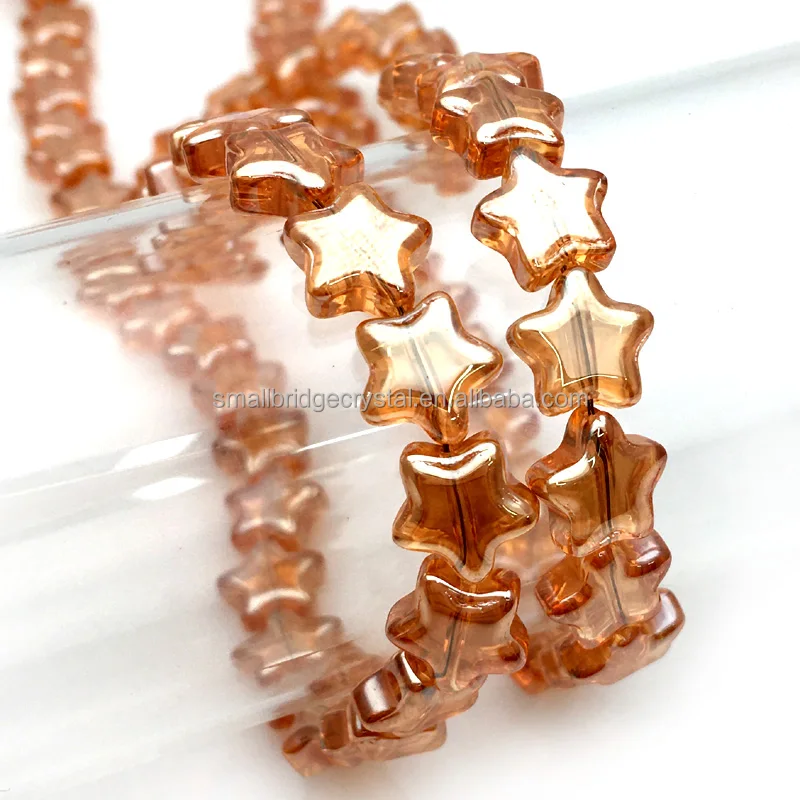 10mm crystal star shape beads for jewelry making DIY glass loose beads for hair accessories and shoes factory