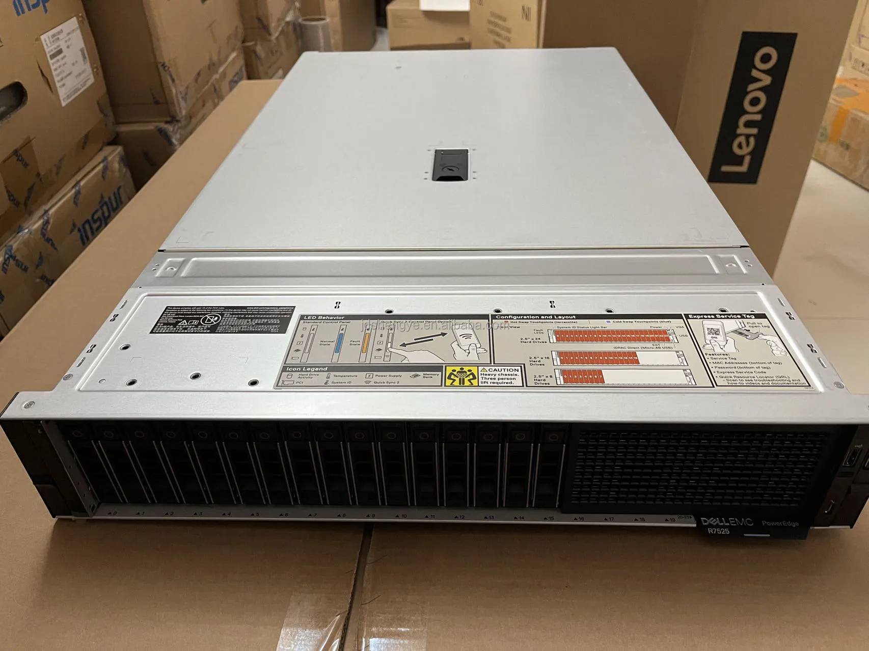 DELL Poweredge R7625 EPYC 9654*2/ 128GB/16TB*5 A800*2 Rack Server