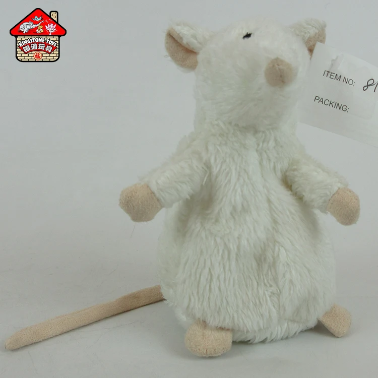 Baby White Plush Mouse Toy Stuffed Realistic Animal Toy Little Rat for Kids' Gift
