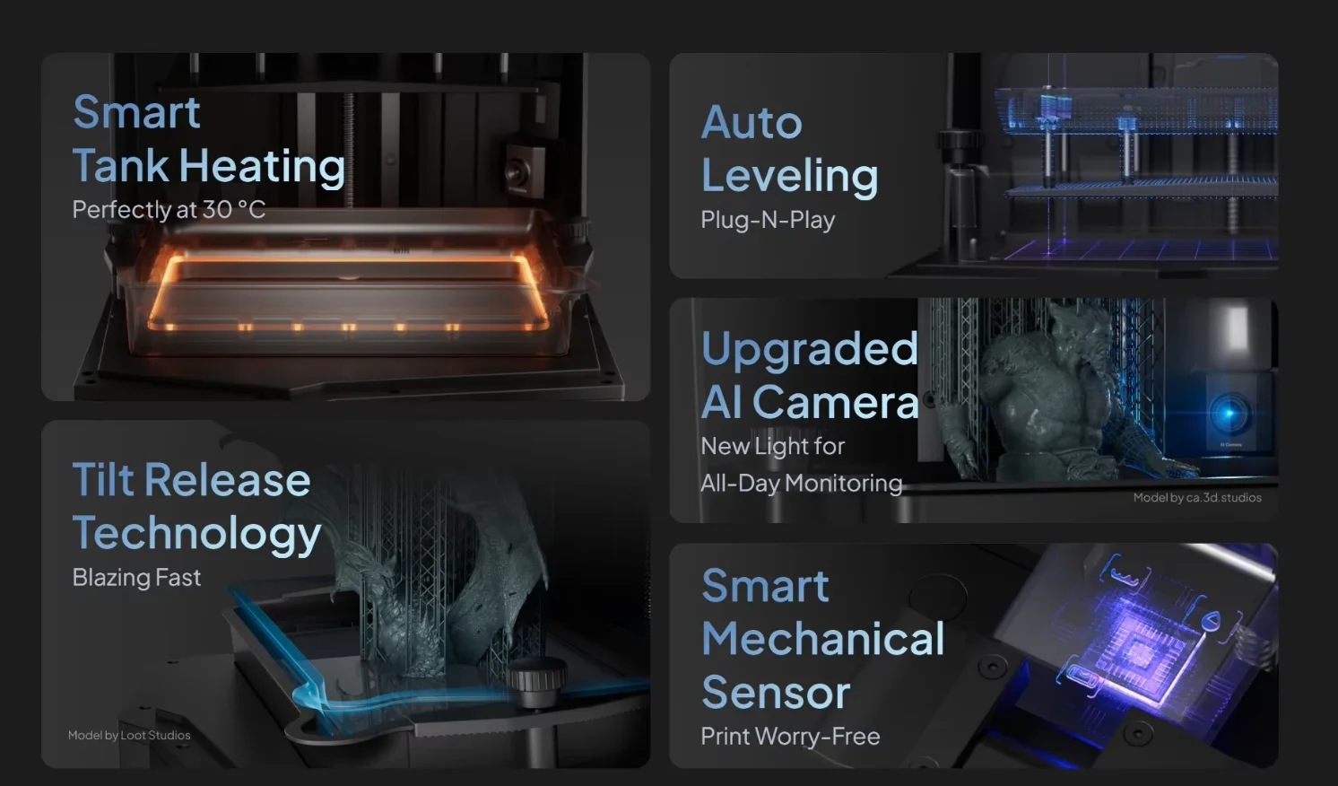 适用于 Saturn 4 Ultra 16K 10英寸单色液晶屏 全新自动USB/WiFi断电恢复打印 倾斜释放技术 3D模型